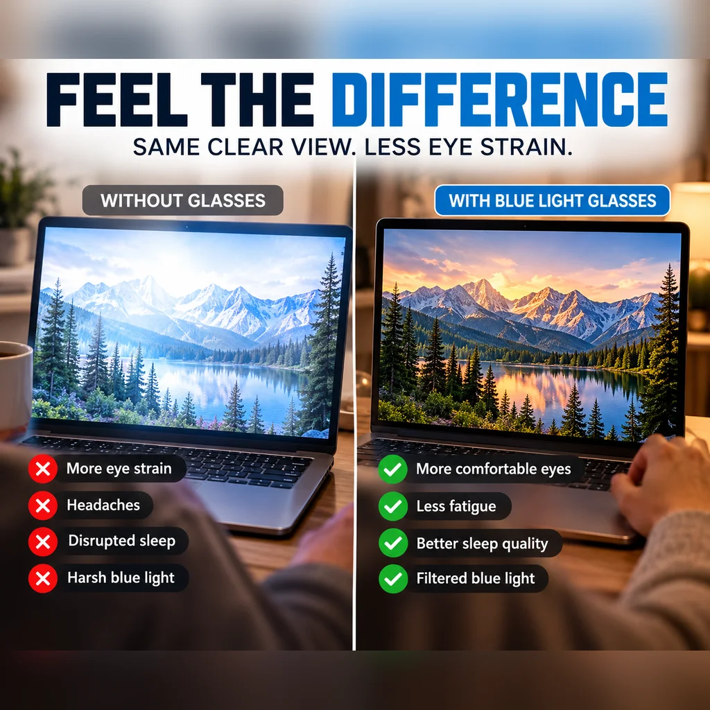 OptiClear: feel the difference: same clear view, less eye strain